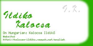 ildiko kalocsa business card